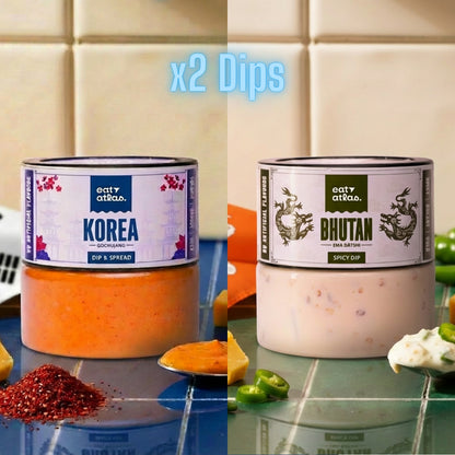 Bhutan x Korea Combo – Ema Datshi & Cheesy Gochujang (2 x 200g Gourmet Dips) (Limited Edition Chip-Free Dip Duo)