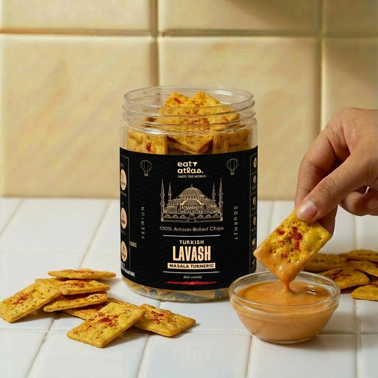 Masala Turmeric Baked Lavash Chips- Ultra-Crispy, No Palm Oil, Just Add Dip (85g)