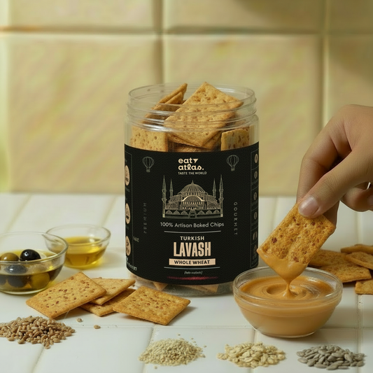 Five Seeds Whole Wheat Lavash Chips | Ultra-Crispy, Olive Oil, Baked, Just Add Dip (85g)