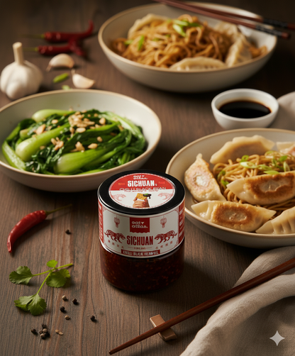 Sichuan’s Chilli Bean Oil | Fermented Black Bean Versatile Oil for a unique spicy kick | Dip of Sichuan, China | Ready-to-Eat | 200gms