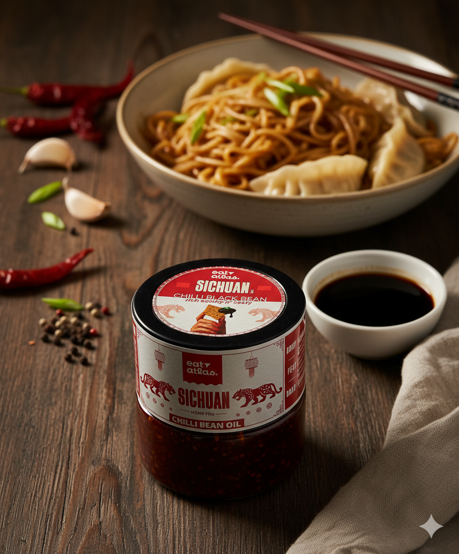 Sichuan’s Chilli Bean Oil | Fermented Black Bean Versatile Oil for a unique spicy kick | Dip of Sichuan, China | Ready-to-Eat | 200gms