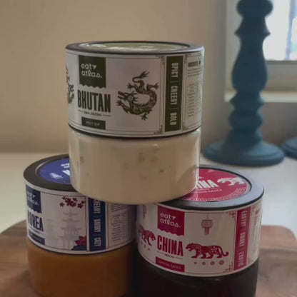 Bhutan's Ema Datshi (Cheesy + Spicy) Gourmet Dip With Baked Lavash Chips (Combo) (100+85gms)